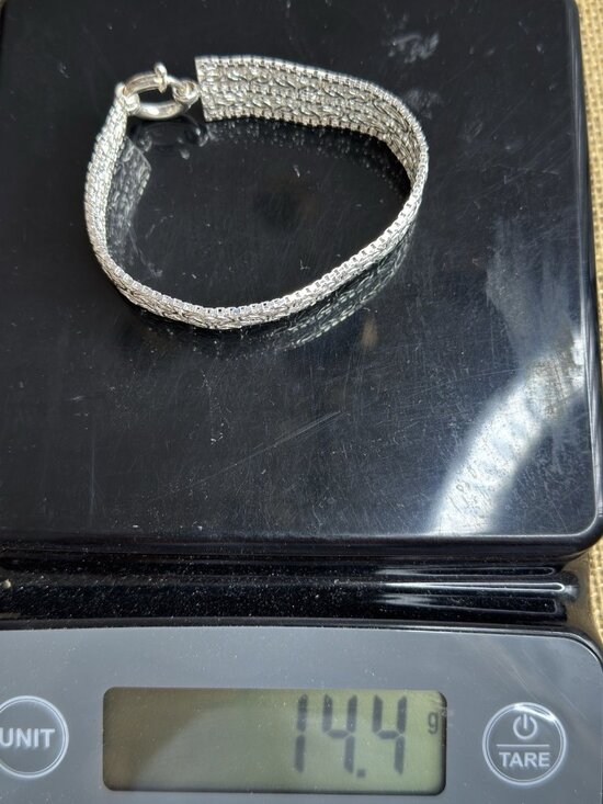 Sterling Silver 14.4g Bracelet Double Byzantine .625" Wide Flexible Turkey 7" - Picture 8 of 8